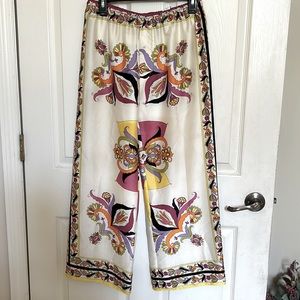 Zara wide leg multicolored pants